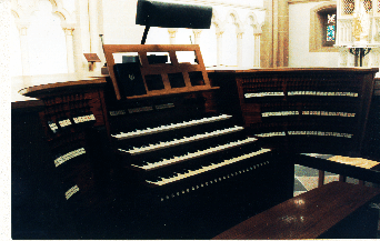 Spieltisch Domorgel Paderborn, vor dem umbau (ca. 1994)